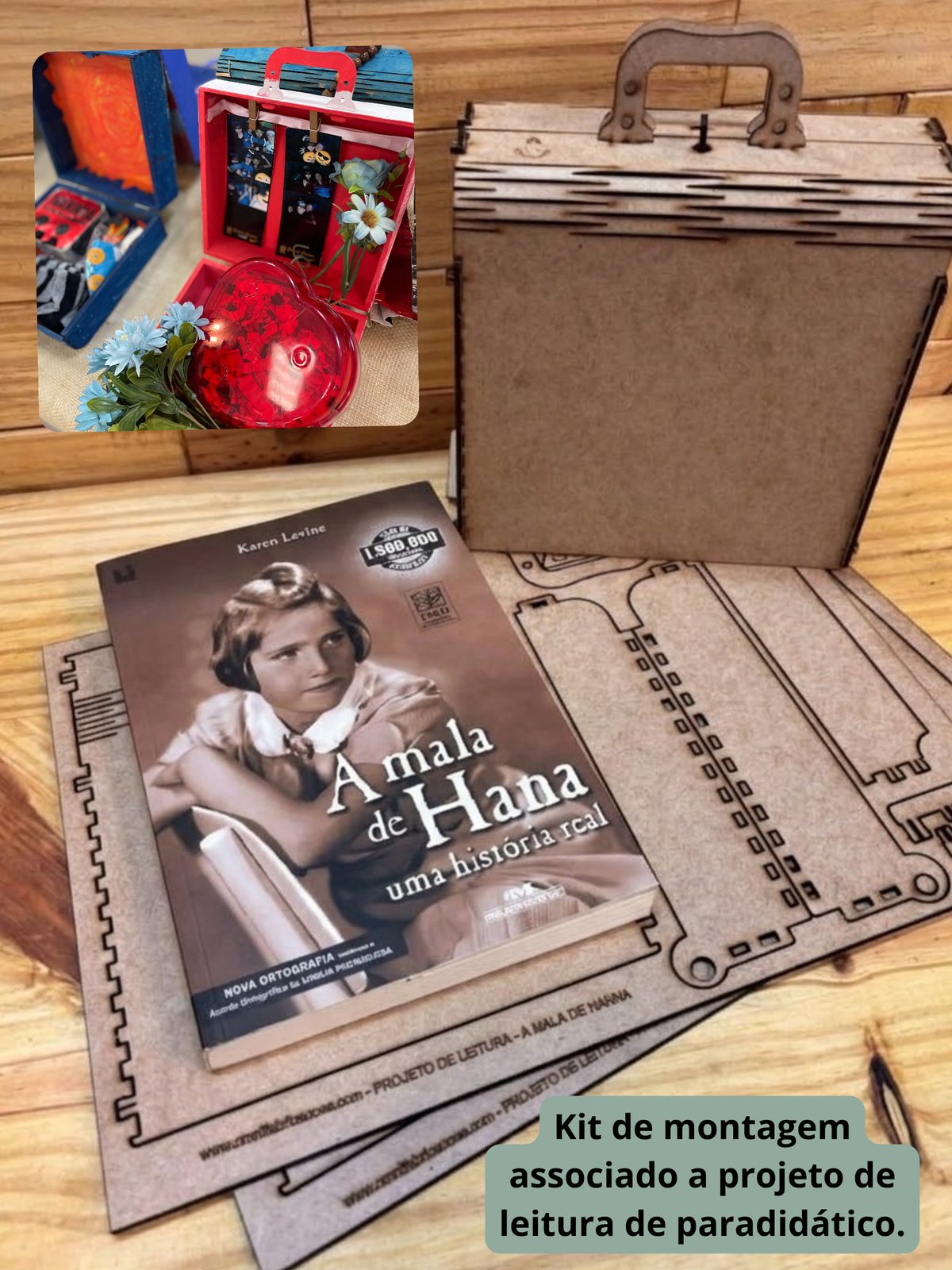 Kit de montagem A Mala de Hana, associado ao livro paradidático